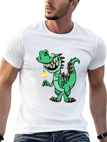 Festive Dino T-Shirt - Holiday Dinosaur