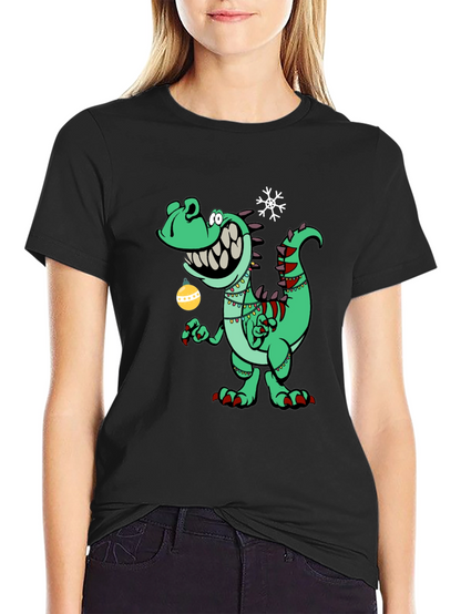 Festive Dino T-Shirt - Holiday Dinosaur