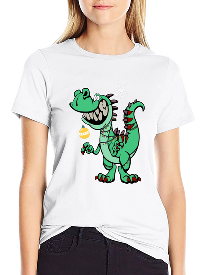 Festive Dino T-Shirt - Holiday Dinosaur