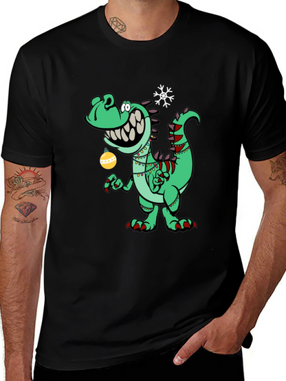 Festive Dino T-Shirt - Holiday Dinosaur