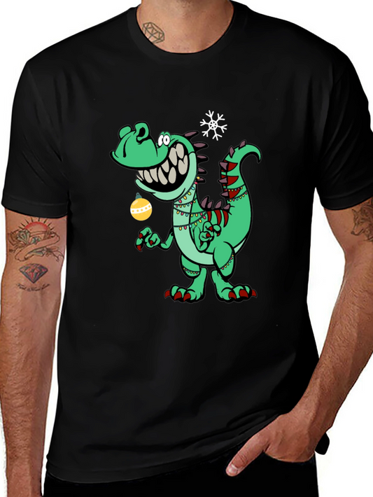 Festive Dino T-Shirt - Holiday Dinosaur