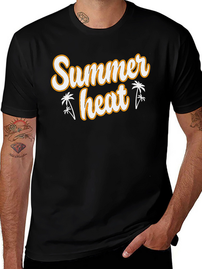 Summer Heat Graphic Tee - Black Cotton T-Shirt