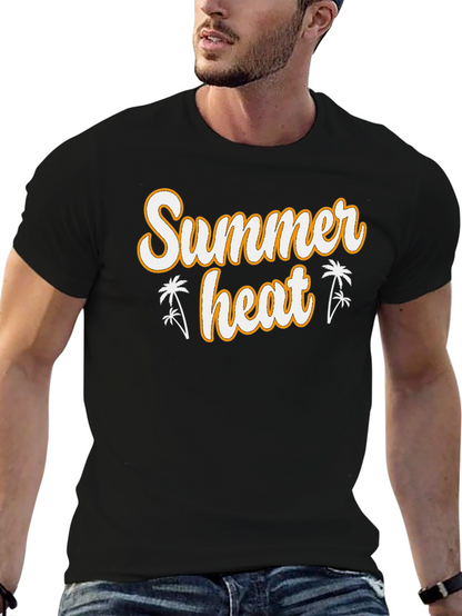 Summer Heat Graphic Tee - Black Cotton T-Shirt