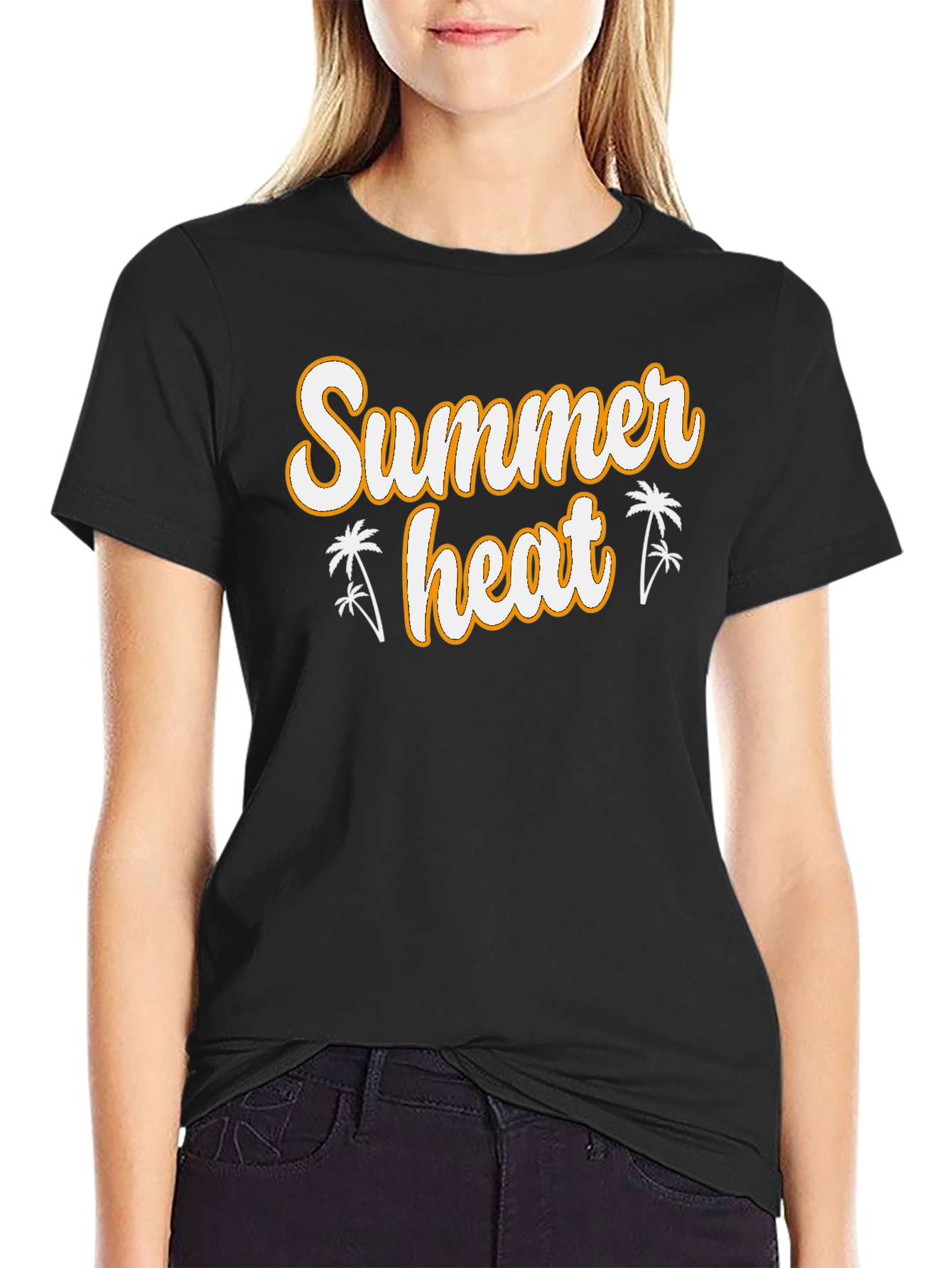 Summer Heat Graphic Tee - Black Cotton T-Shirt
