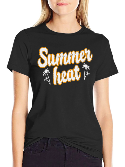 Summer Heat Graphic Tee - Black Cotton T-Shirt