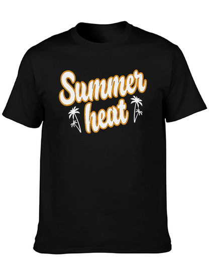 Summer Heat Graphic Tee - Black Cotton T-Shirt