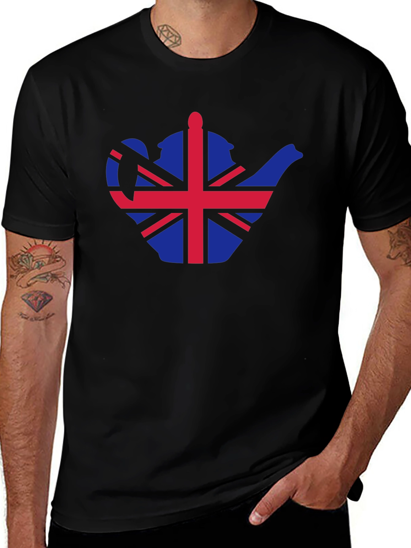 British Teapot Flag Graphic T-Shirt