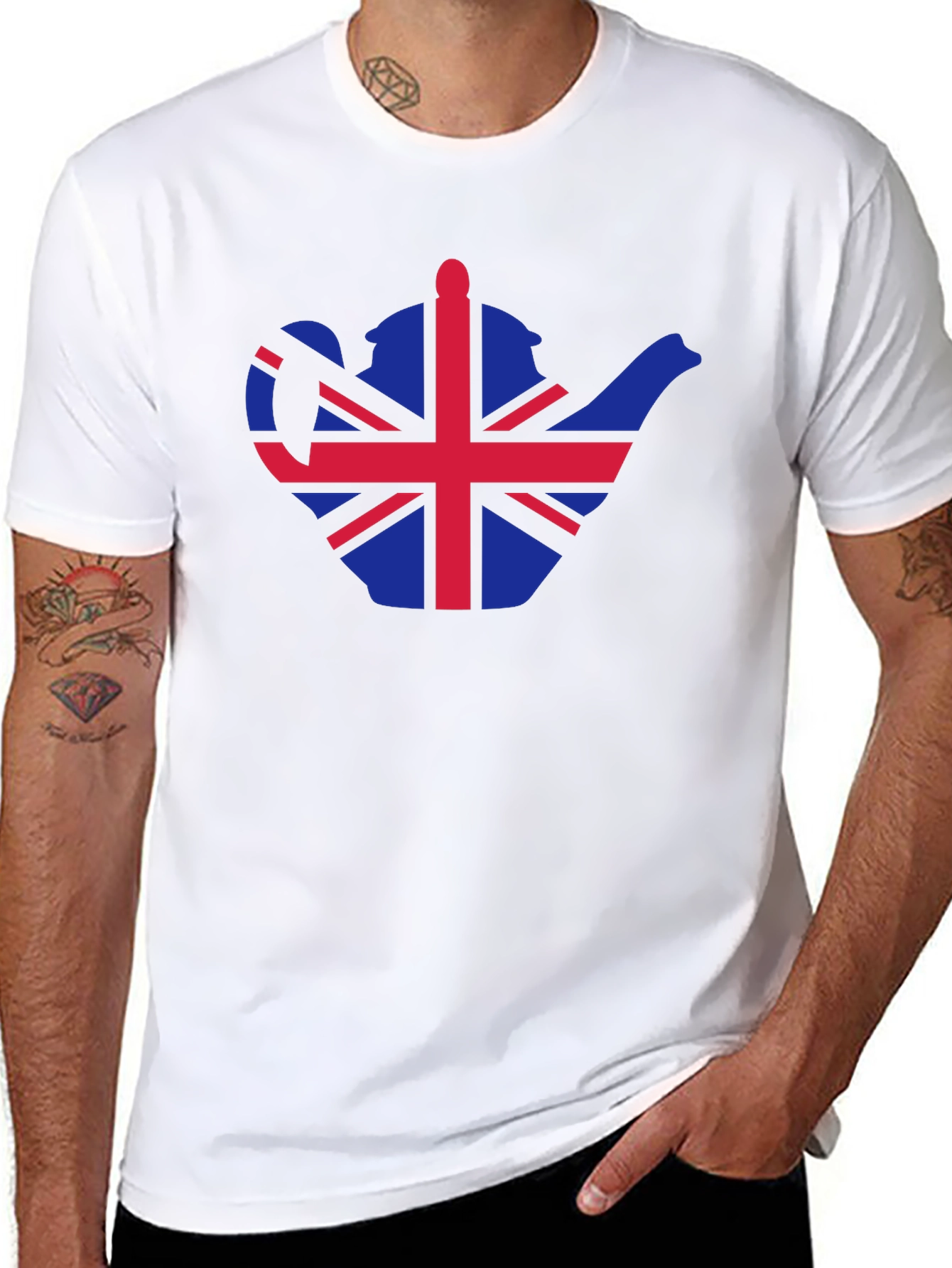 British Teapot Flag Graphic T-Shirt
