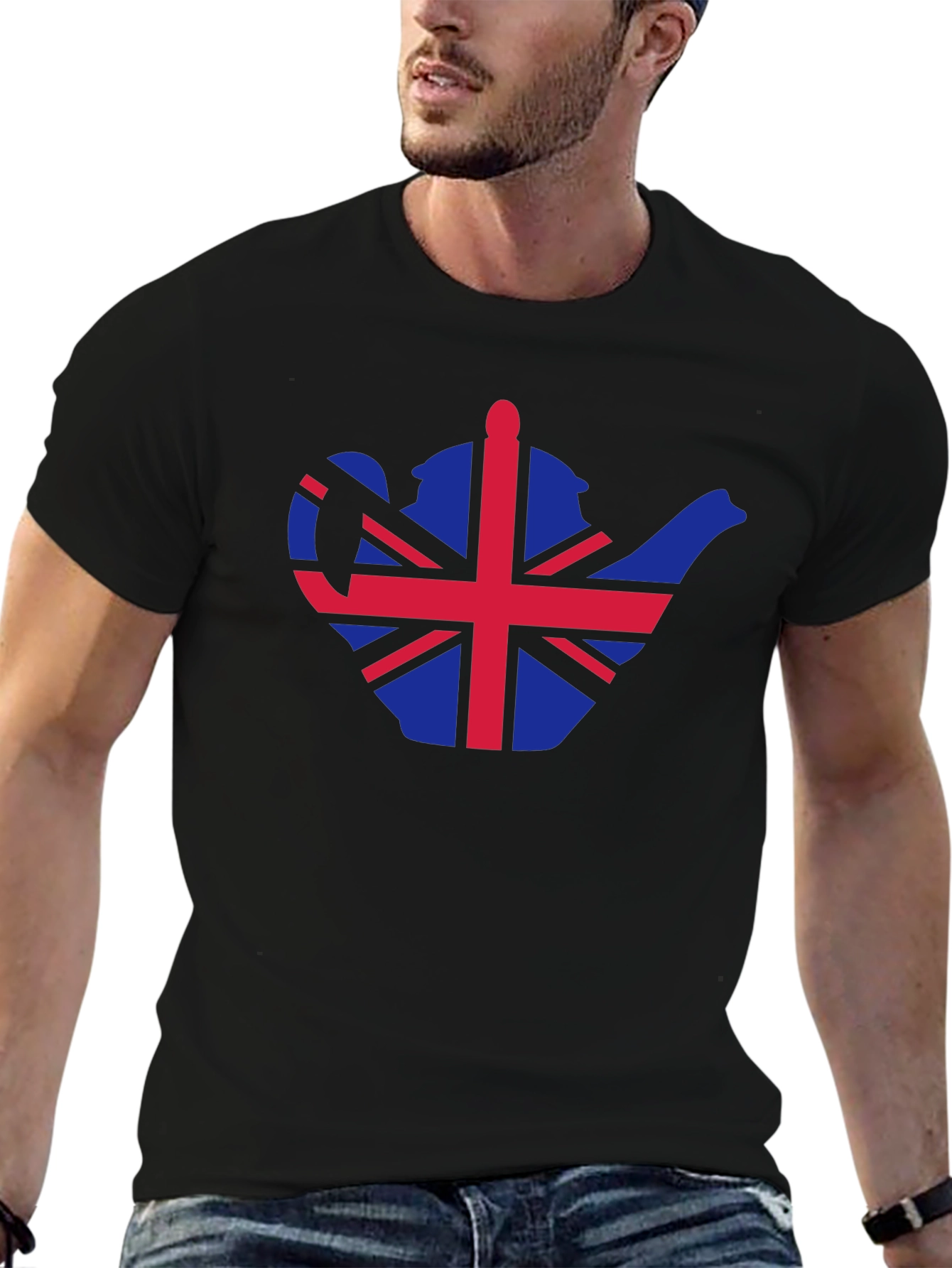 British Teapot Flag Graphic T-Shirt