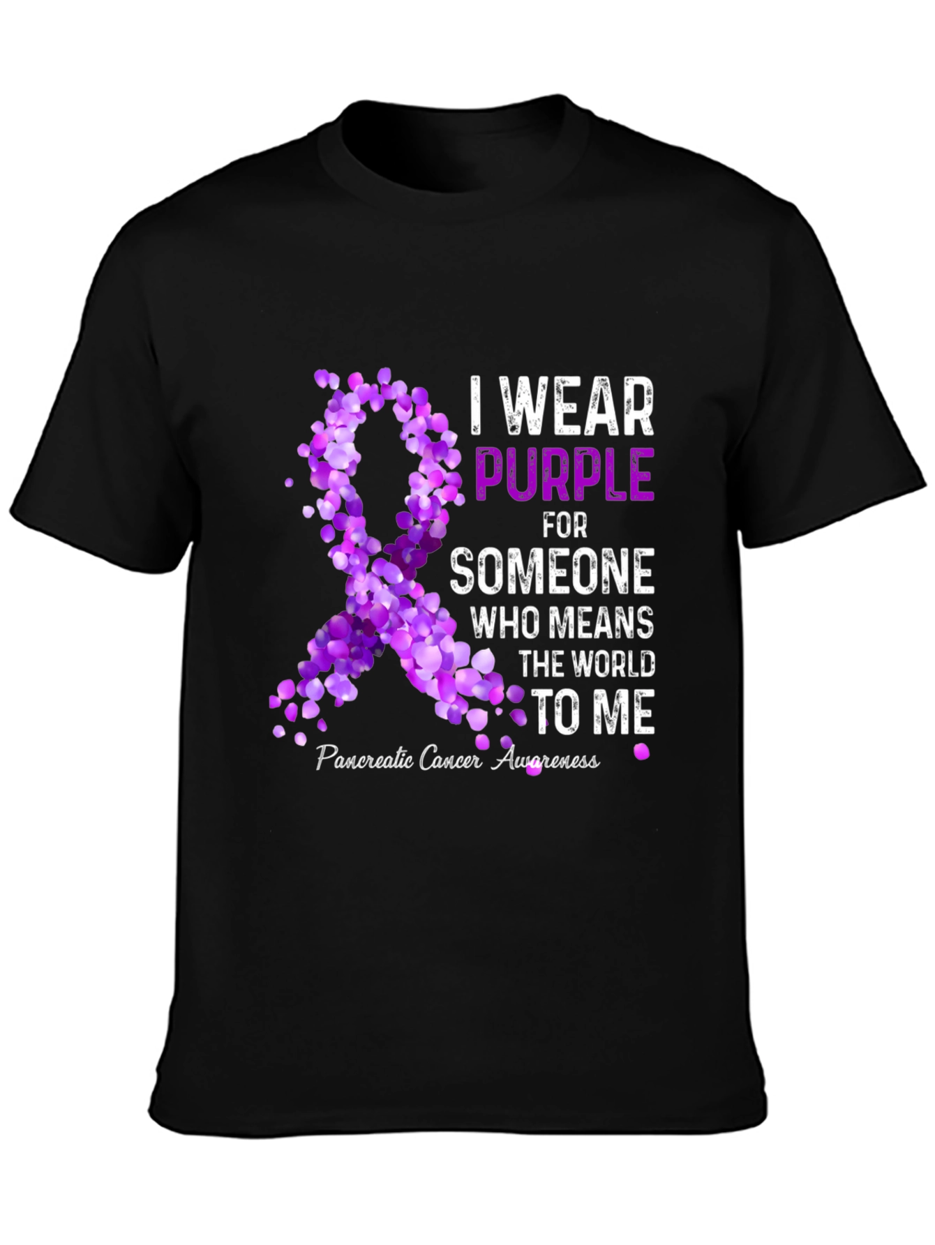 Pancreatic Cancer Awareness Purple Ribbon T-Shirt