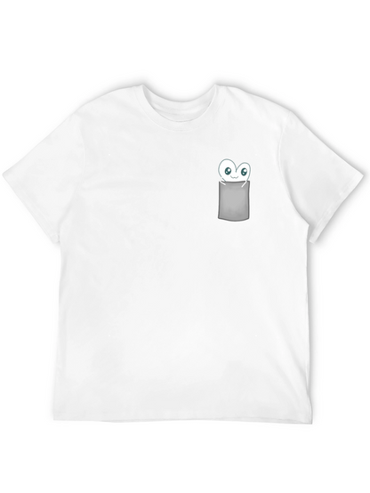 Cute Monster in Pocket Graphic T-Shirt - Black