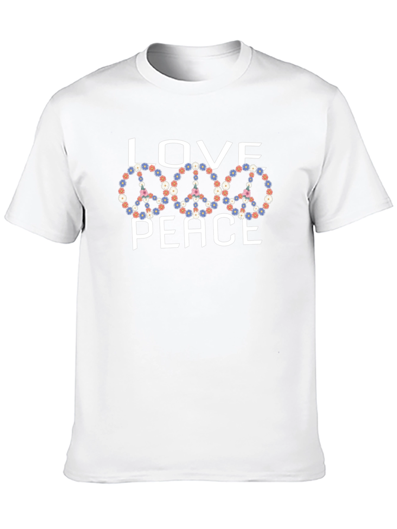 Love Peace Floral Graphic T-Shirt