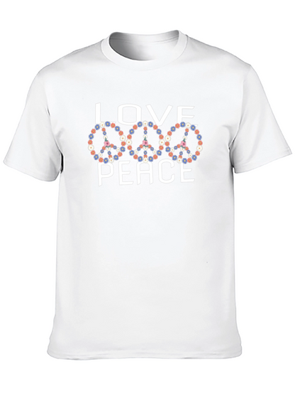 Love Peace Floral Graphic T-Shirt