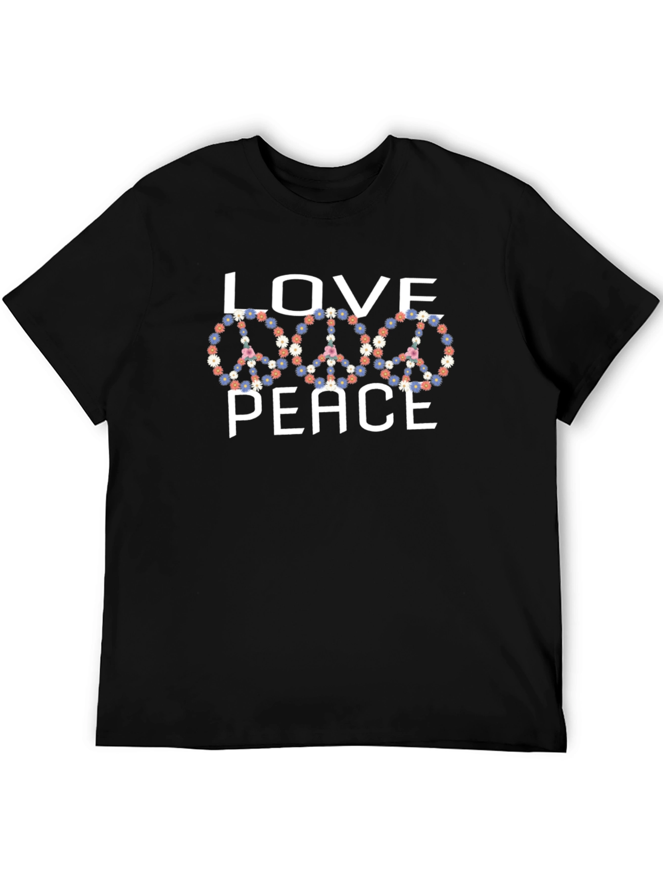 Love Peace Floral Graphic T-Shirt