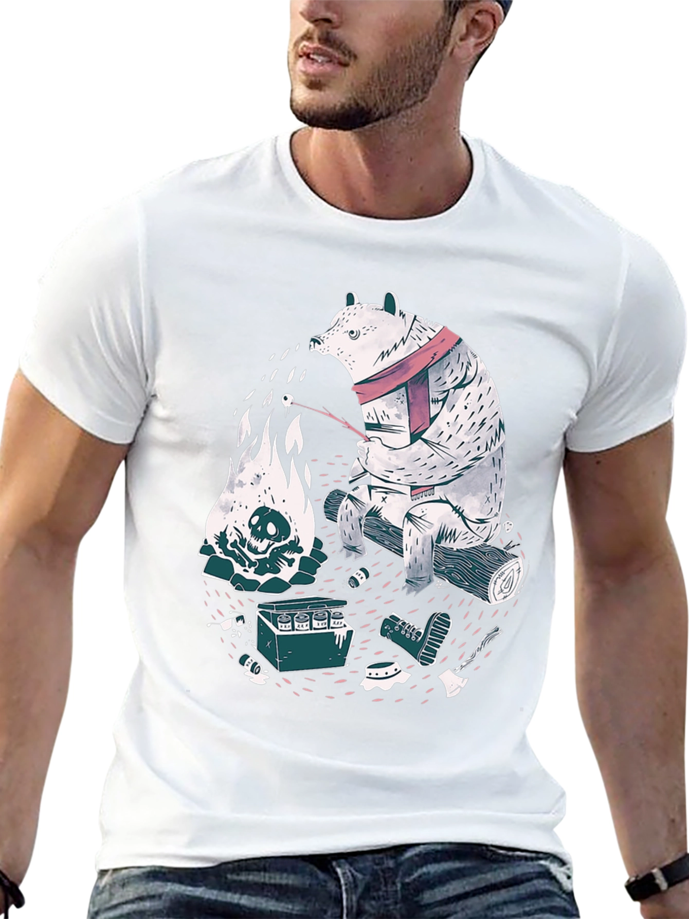 Bear Campfire Graphic Tee