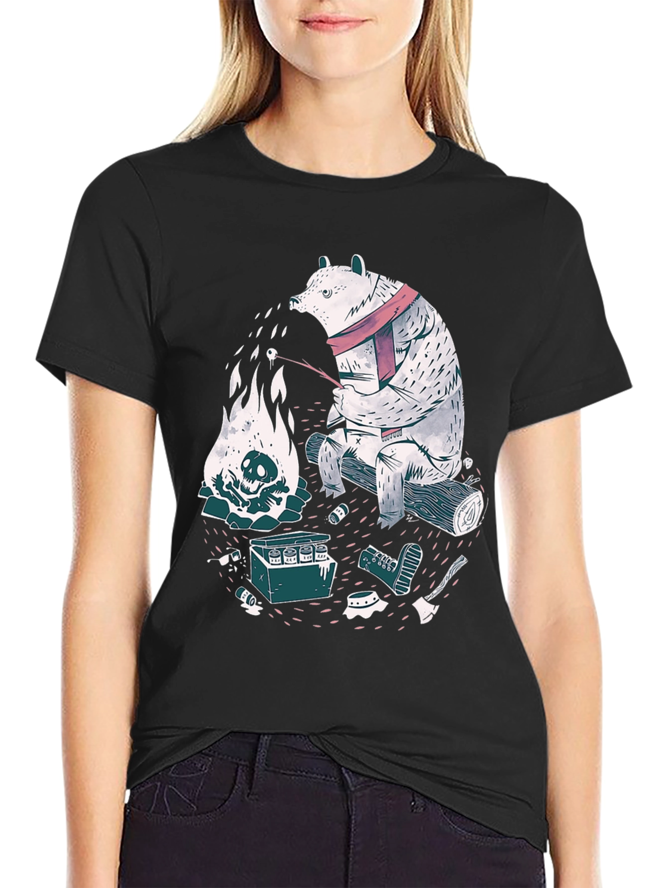 Bear Campfire Graphic Tee