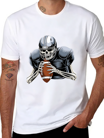 Skeleton Football Player Graphic Tee - Black