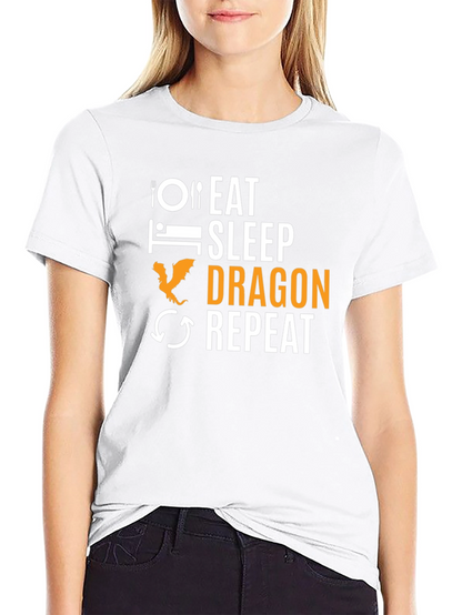 Eat Sleep Dragon Repeat Black T-Shirt