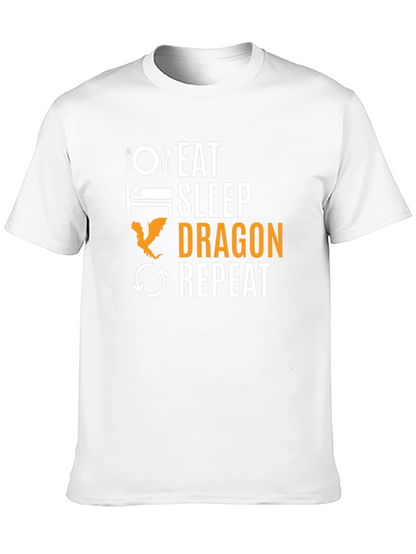 Eat Sleep Dragon Repeat Black T-Shirt