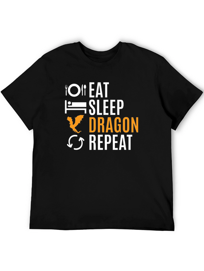 Eat Sleep Dragon Repeat Black T-Shirt