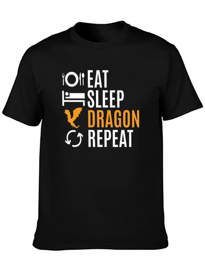Eat Sleep Dragon Repeat Black T-Shirt