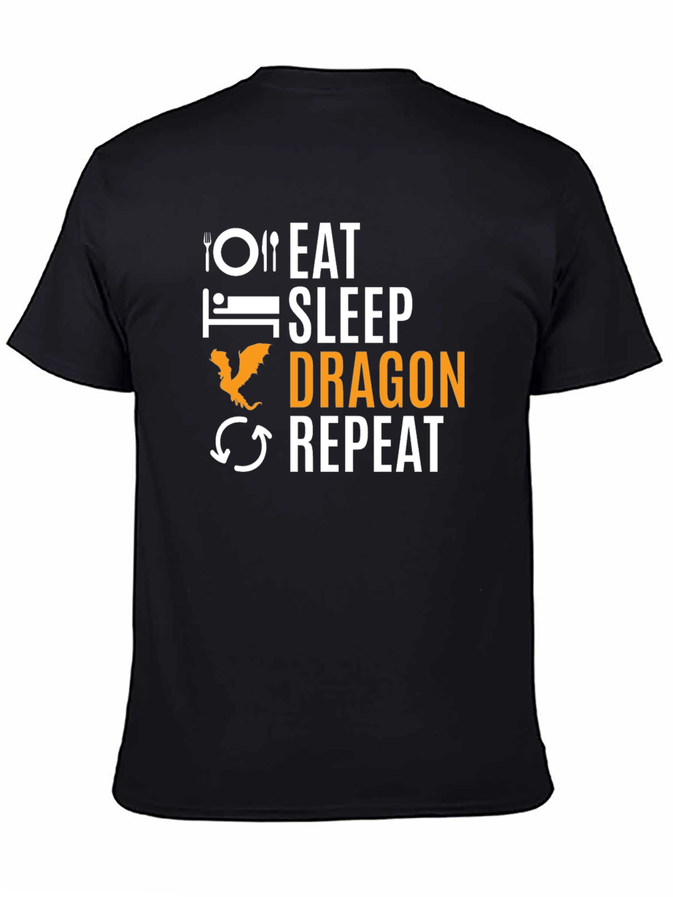Eat Sleep Dragon Repeat Black T-Shirt