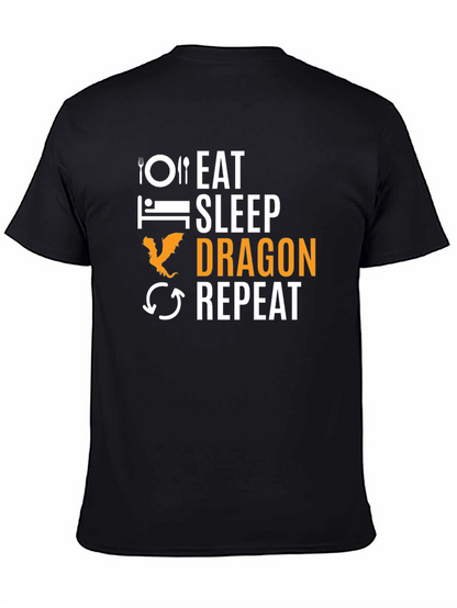 Eat Sleep Dragon Repeat Black T-Shirt