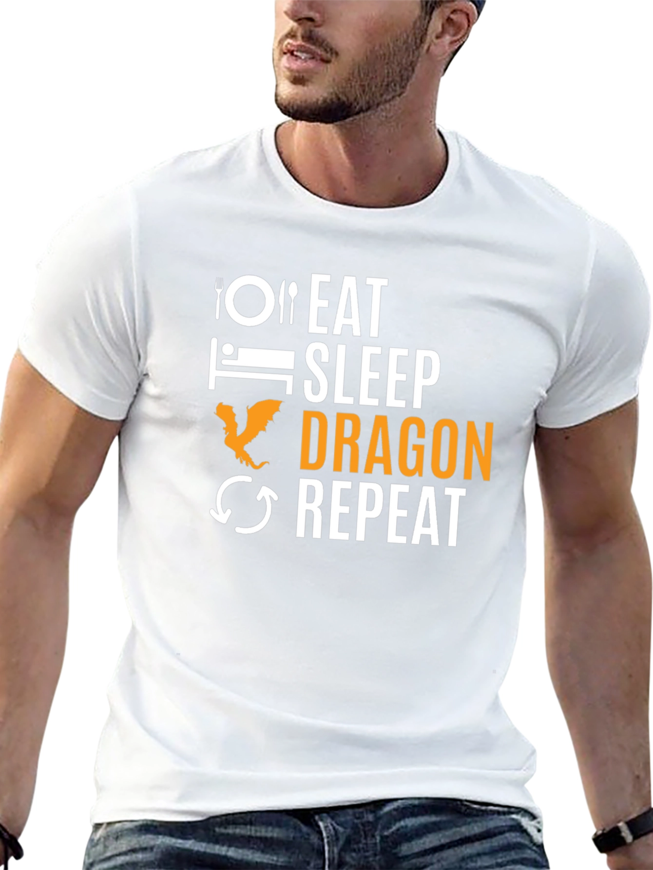 Eat Sleep Dragon Repeat Black T-Shirt