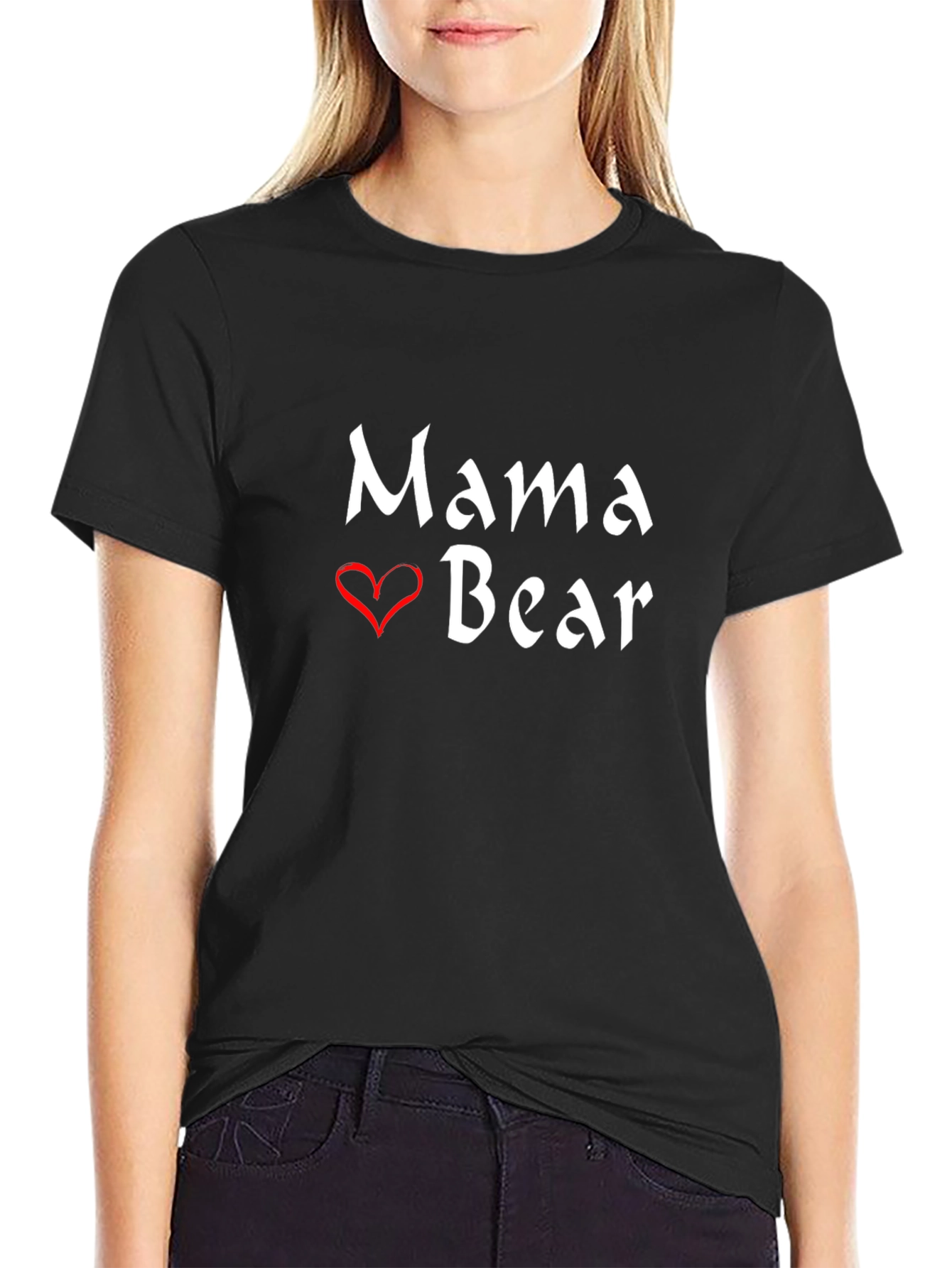 Mama Bear Graphic T-Shirt - Black Short Sleeve