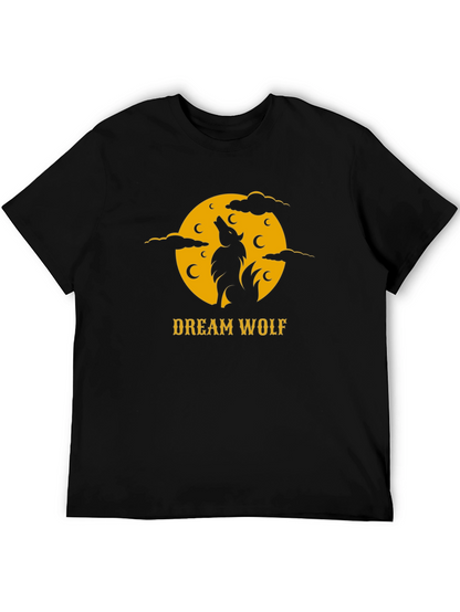Dream Wolf Black T-Shirt - Nature Inspired Graphic Tee