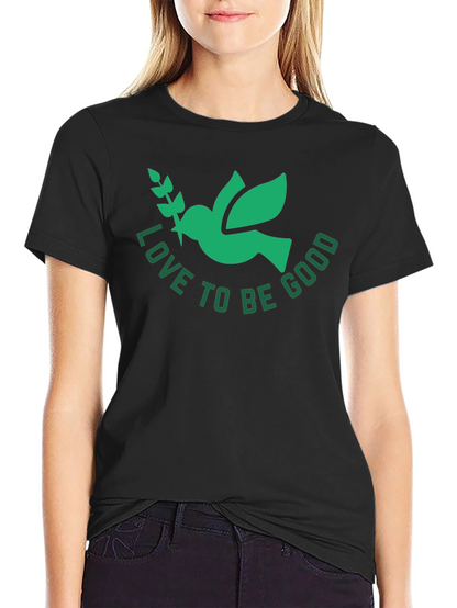 Love To Be Good Dove Graphic Tee - Black