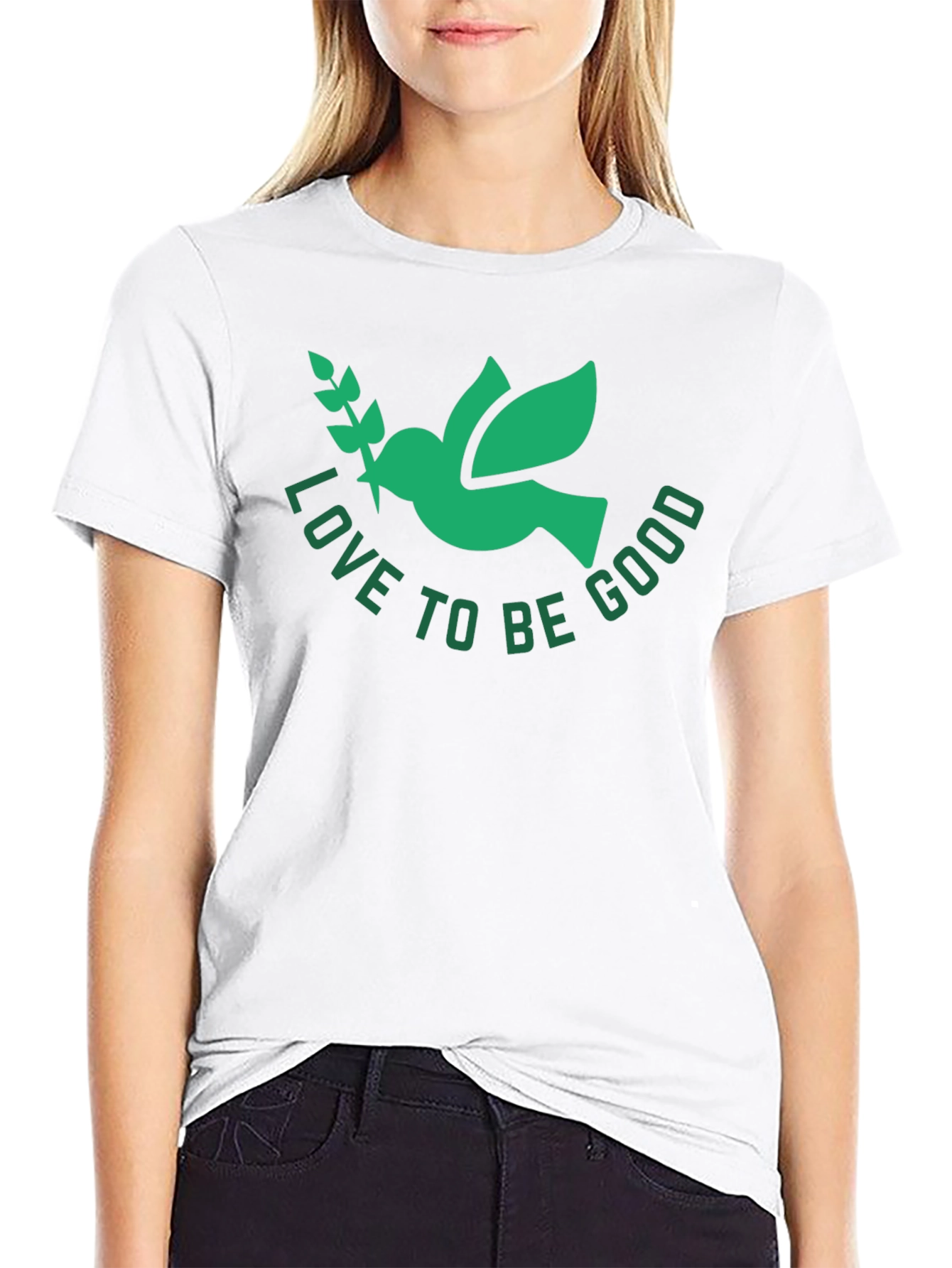 Love To Be Good Dove Graphic Tee - Black