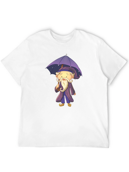 Wizard with Umbrella Graphic T-Shirt