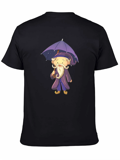 Wizard with Umbrella Graphic T-Shirt