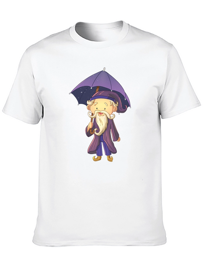Wizard with Umbrella Graphic T-Shirt