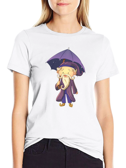 Wizard with Umbrella Graphic T-Shirt