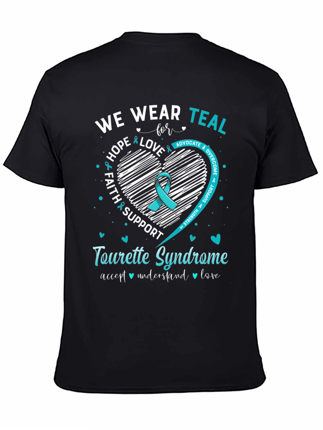Tourette Syndrome Awareness T-Shirt - Teal Ribbon