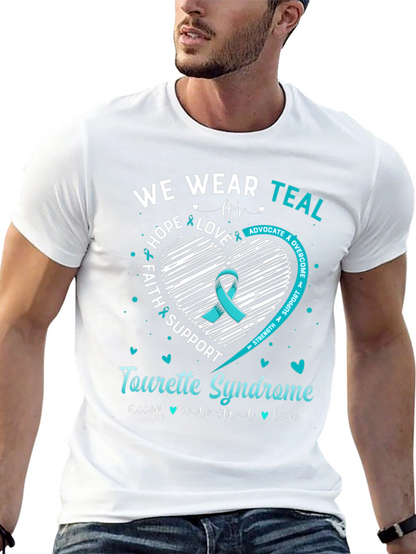 Tourette Syndrome Awareness T-Shirt - Teal Ribbon