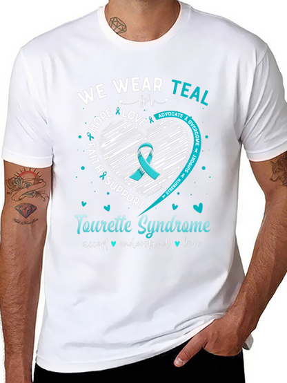 Tourette Syndrome Awareness T-Shirt - Teal Ribbon