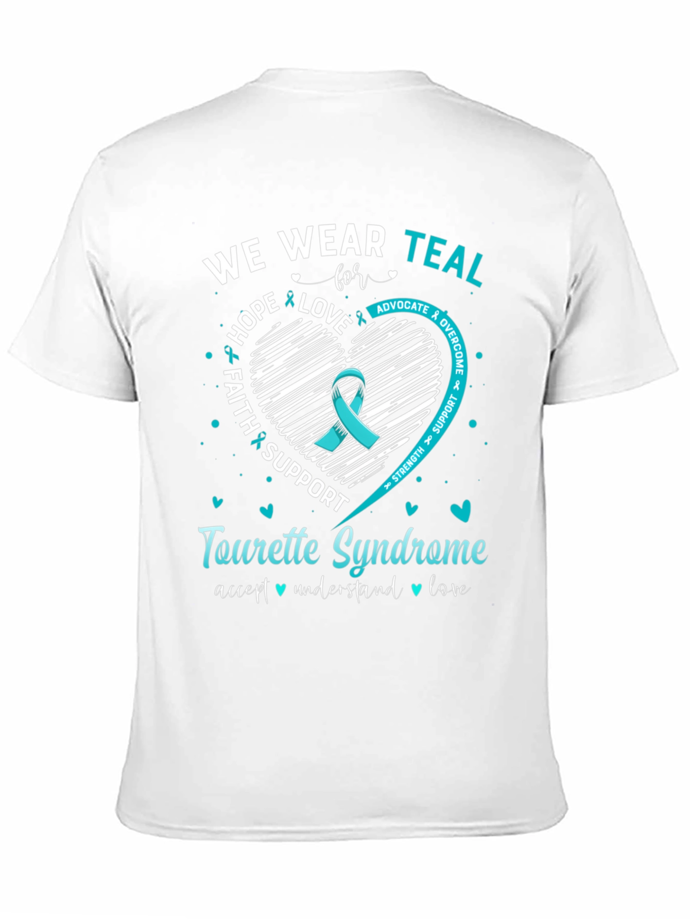 Tourette Syndrome Awareness T-Shirt - Teal Ribbon