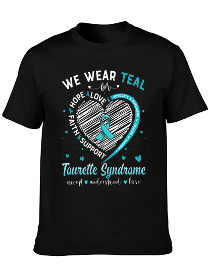 Tourette Syndrome Awareness T-Shirt - Teal Ribbon