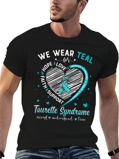 Tourette Syndrome Awareness T-Shirt - Teal Ribbon
