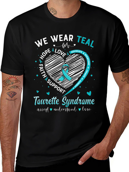 Tourette Syndrome Awareness T-Shirt - Teal Ribbon