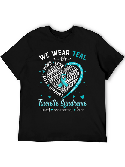 Tourette Syndrome Awareness T-Shirt - Teal Ribbon