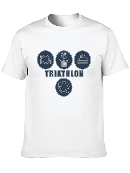 Triathlon Eat Sleep Basketball Repeat Mens T-Shirt