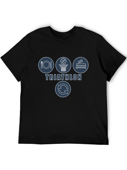 Triathlon Eat Sleep Basketball Repeat Mens T-Shirt