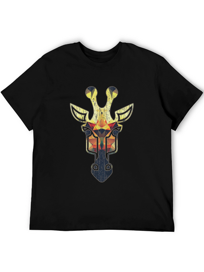 Geometric Giraffe Graphic Tee - Cool Animal Print T-Shirt
