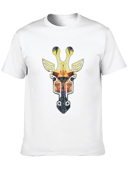 Geometric Giraffe Graphic Tee - Cool Animal Print T-Shirt