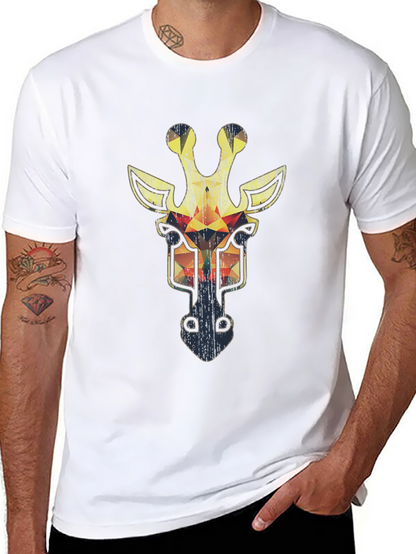 Geometric Giraffe Graphic Tee - Cool Animal Print T-Shirt