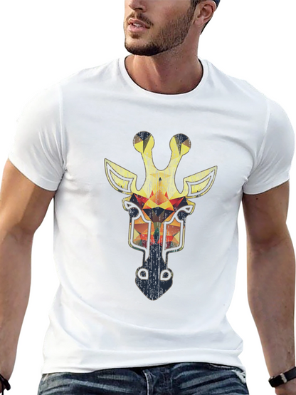 Geometric Giraffe Graphic Tee - Cool Animal Print T-Shirt